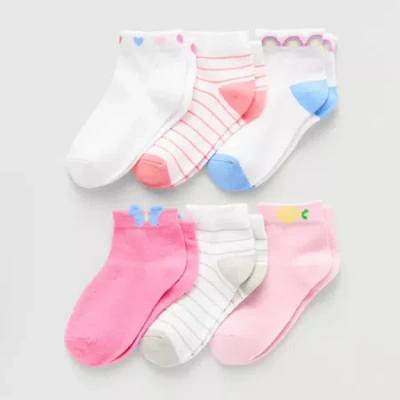 Okie Dokie Little & Big Kid Girls Quarter Ankle Socks In Multi