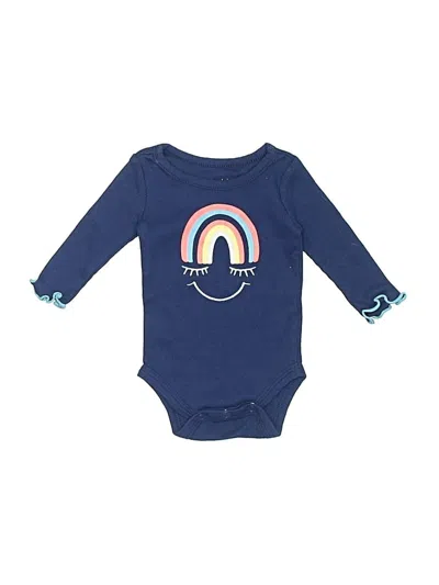 Pre-owned Okie Dokie Babies' Long Sleeve Onesie In Blue