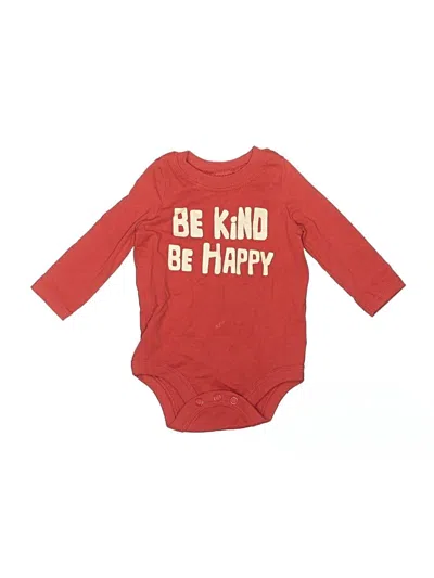 Pre-owned Okie Dokie Babies' Long Sleeve Onesie In Red