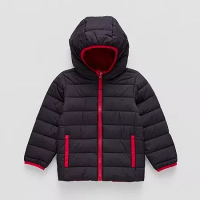 Okie Dokie Babies' Reversible Boys Water Resistant Midweight Puffer Jacket In Red