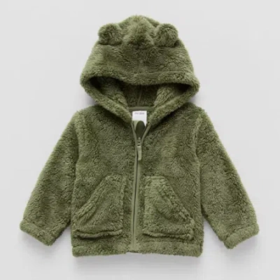 Okie Dokie Sherpa Baby Boys Midweight Jacket In Green