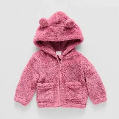 Okie Dokie Sherpa Baby Girls Midweight Jacket In Pink