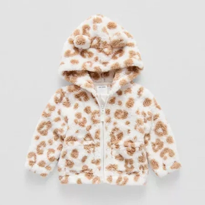 Okie Dokie Sherpa Baby Girls Midweight Jacket In White