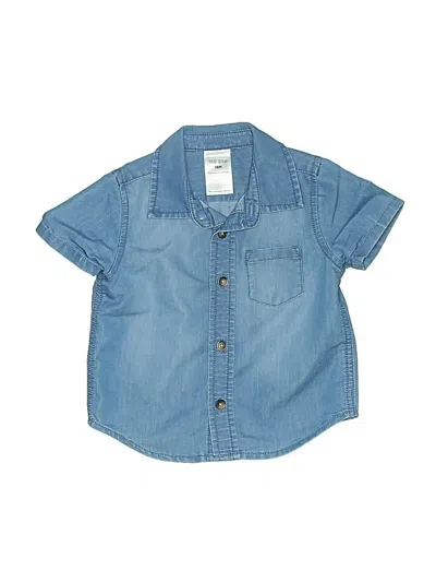 Pre-owned Okie Dokie Kids' Short Sleeve Button Down Shirt In Blue