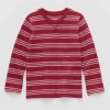 Okie Dokie Textured Knit Toddler & Little Boys Crew Neck Long Sleeve T-shirt In Red