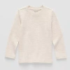 Okie Dokie Textured Knit Toddler & Little Boys Crew Neck Long Sleeve T-shirt In Sand