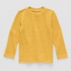 Okie Dokie Textured Knit Toddler & Little Boys Crew Neck Long Sleeve T-shirt In Yellow