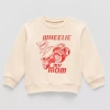 Okie Dokie Toddler & Little Boys Crew Neck Fleece Long Sleeve Sweatshirt In White
