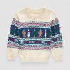 Okie Dokie Toddler & Little Boys Crew Neck Long Sleeve Pullover Sweater In Sand