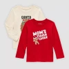 Okie Dokie Toddler & Little Boys Crew Neck Long Sleeve Regular Fit 2-pc. Graphic T-shirt In Red