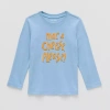 Okie Dokie Toddler & Little Boys Crew Neck Long Sleeve Regular Fit Graphic T-shirt In Blue