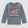 Okie Dokie Toddler & Little Boys Crew Neck Long Sleeve Regular Fit Graphic T-shirt In Gray