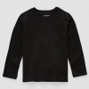 Okie Dokie Toddler & Little Boys Crew Neck Long Sleeve T-shirt In Black