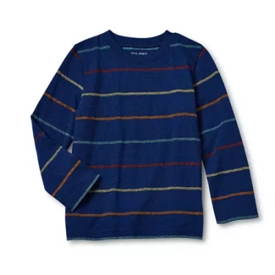 Okie Dokie Toddler & Little Boys Crew Neck Long Sleeve T-shirt In Blue