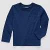 Okie Dokie Toddler & Little Boys Crew Neck Long Sleeve T-shirt In Blue