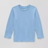 Okie Dokie Toddler & Little Boys Crew Neck Long Sleeve T-shirt In Blue