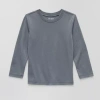Okie Dokie Toddler & Little Boys Crew Neck Long Sleeve T-shirt In Gray