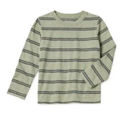Okie Dokie Toddler & Little Boys Crew Neck Long Sleeve T-shirt In Green