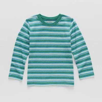 Okie Dokie Toddler & Little Boys Crew Neck Long Sleeve T-shirt In Green