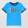 Okie Dokie Toddler & Little Boys Crew Neck Short Sleeve Graphic T-shirt In Blue