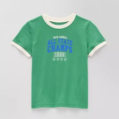 Okie Dokie Toddler & Little Boys Crew Neck Short Sleeve Graphic T-shirt In Green