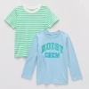 Okie Dokie Toddler & Little Boys Crew Neck Short Sleeve Regular Fit 2-pc. Graphic T-shirt In Blue