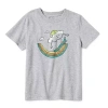 Okie Dokie Toddler & Little Boys Crew Neck Short Sleeve Regular Fit Graphic T-shirt In Gray
