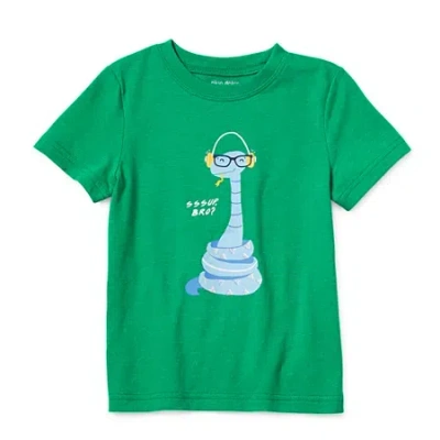 Okie Dokie Toddler & Little Boys Crew Neck Short Sleeve Regular Fit Graphic T-shirt In Green