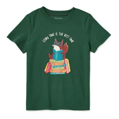 Okie Dokie Toddler & Little Boys Crew Neck Short Sleeve Regular Fit Graphic T-shirt In Green