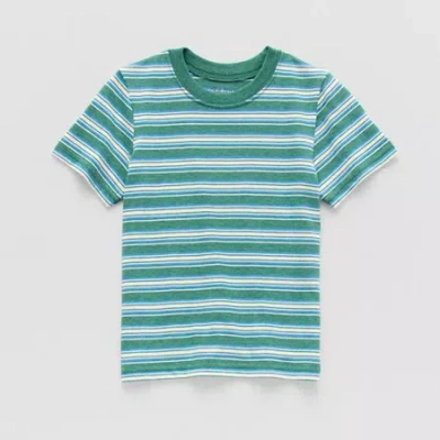 Okie Dokie Toddler & Little Boys Crew Neck Short Sleeve Regular Fit Graphic T-shirt In Green