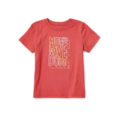 Okie Dokie Toddler & Little Boys Crew Neck Short Sleeve Regular Fit Graphic T-shirt In Red
