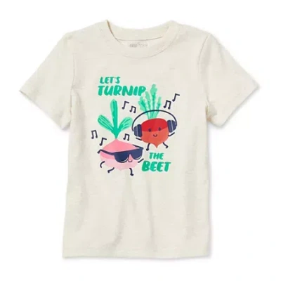 Okie Dokie Toddler & Little Boys Crew Neck Short Sleeve Regular Fit Graphic T-shirt In Sand