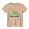 Okie Dokie Toddler & Little Boys Crew Neck Short Sleeve Regular Fit Graphic T-shirt In Sand