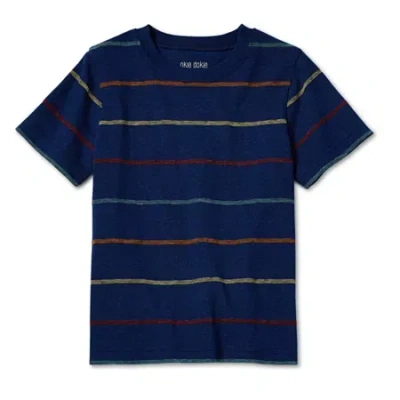 Okie Dokie Toddler & Little Boys Crew Neck Short Sleeve T-shirt In Blue