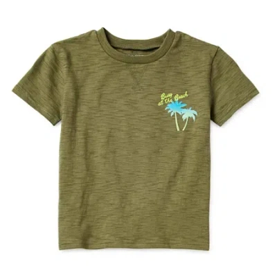 Okie Dokie Toddler & Little Boys Crew Neck Short Sleeve T-shirt In Green