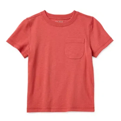 Okie Dokie Toddler & Little Boys Crew Neck Short Sleeve T-shirt In Red