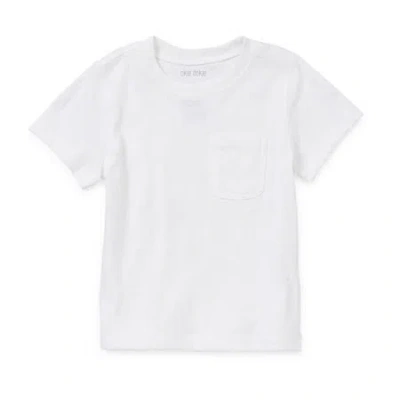 Okie Dokie Toddler & Little Boys Crew Neck Short Sleeve T-shirt In White