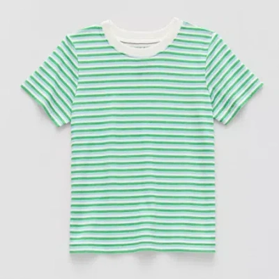 Okie Dokie Toddler & Little Boys Crew Neck Short Sleeve T-shirt In White