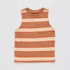 Okie Dokie Toddler & Little Boys Crew Neck Short Sleeve Tank Top In Brown