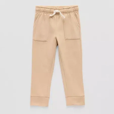 Okie Dokie Toddler & Little Boys Cuffed Regular Fit Fleece Jogger Pant In Brown