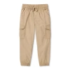 Okie Dokie Toddler & Little Boys Drawstring Waist Cinched Cargo Pant In Sand