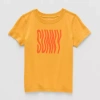 Okie Dokie Toddler & Little Boys Easy-on + Easy-off Sensory Friendly Crew Neck Short Sleeve Adaptive Graphic T- In Yellow