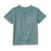 Okie Dokie Toddler & Little Boys Henley Neck Short Sleeve T-shirt In Blue