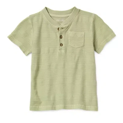 Okie Dokie Toddler & Little Boys Henley Neck Short Sleeve T-shirt In Green