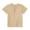 Okie Dokie Toddler & Little Boys Henley Neck Short Sleeve T-shirt In Sand