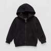 Okie Dokie Toddler & Little Boys Long Sleeve Fleece Zipper Hoodie In Black
