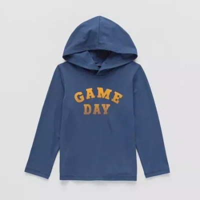 Okie Dokie Toddler & Little Boys Long Sleeve Moisture Wicking Active Hoodie In Blue