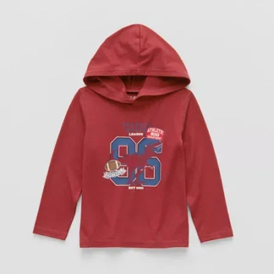 Okie Dokie Toddler & Little Boys Long Sleeve Moisture Wicking Active Hoodie In Red