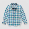 Okie Dokie Toddler & Little Boys Long Sleeve Regular Fit Button-down Shirt In Green