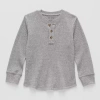 Okie Dokie Toddler & Little Boys Long Sleeve Regular Fit Henley Shirt In Gray